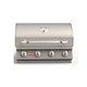 Stainless steel grill with visible brand logo on a white background