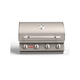 Stainless steel grill with brand logo on a white background
