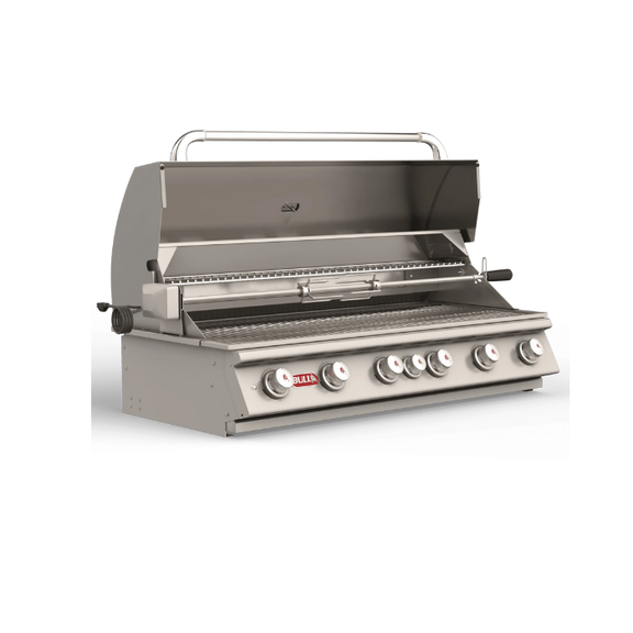 Stainless steel grill with brand logo on a white background