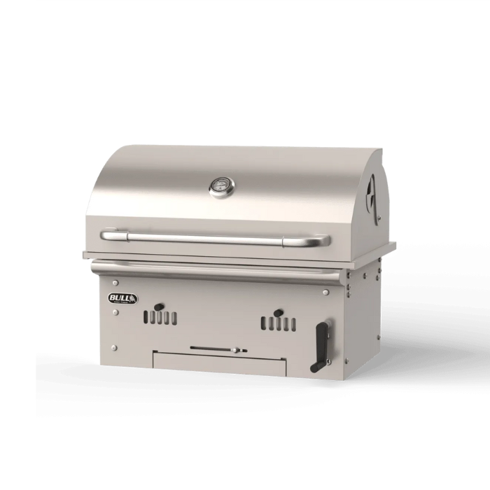 Stainless steel grill on a white background