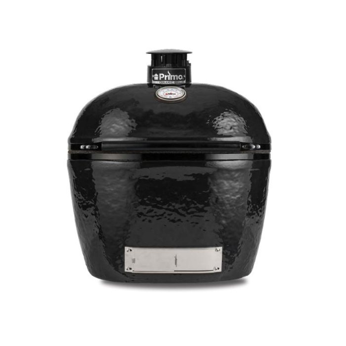 Black Primo grill on a white background