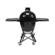Black Kamado-style grill on a white background