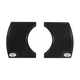 Two black Jack Daniel's branded coasters on a white background