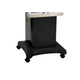 Black office chair with a cushioned base on a white background