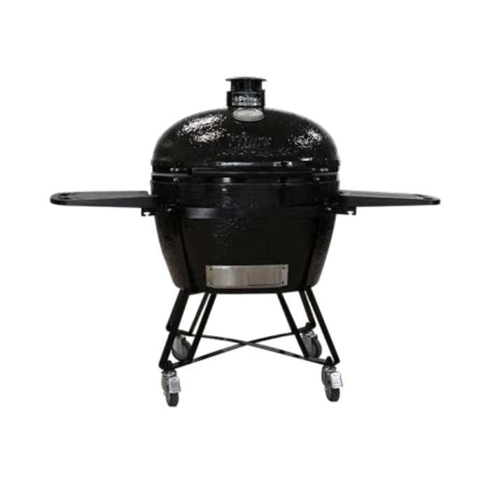 Black Kamado grill on a white background