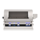 Stainless steel grill with digital controls on a white background