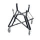Black metal drum stand on a white background
